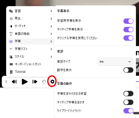 FluentAI設定画面